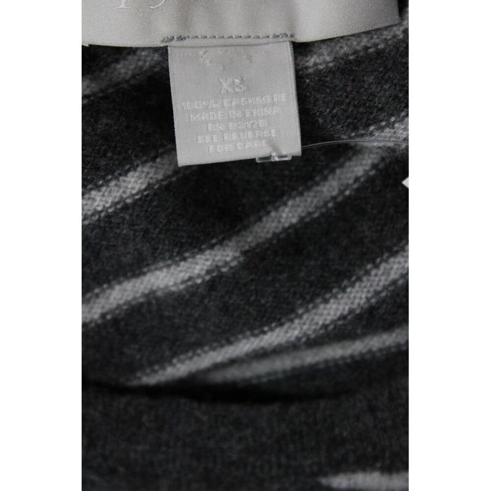 Ply Cashmere Womens Long Sleeve Striped Cashmere Sweater Gray Size Extra Small - Picture 4 of 6